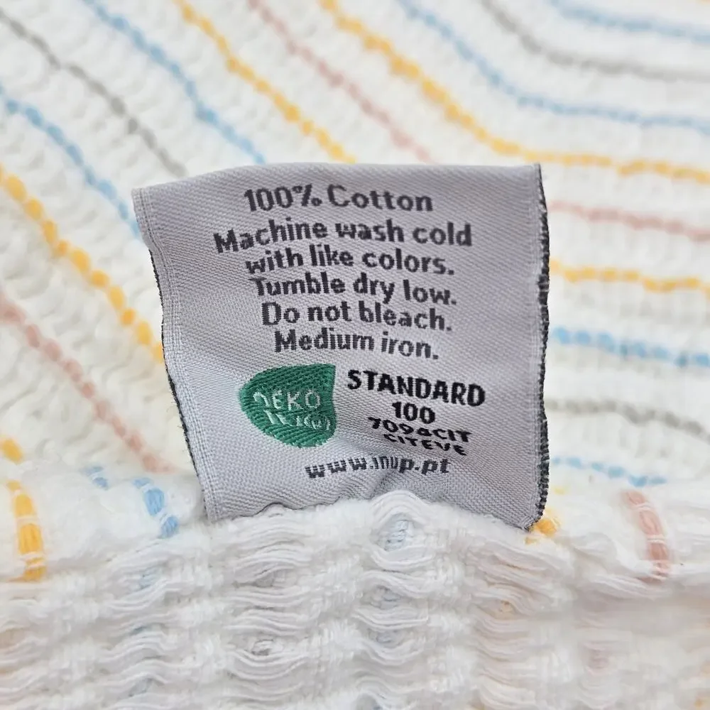 Inup Fine Linens Cotton Summer Throw/Blanket Waffle Weave Portugal NWT Pastels